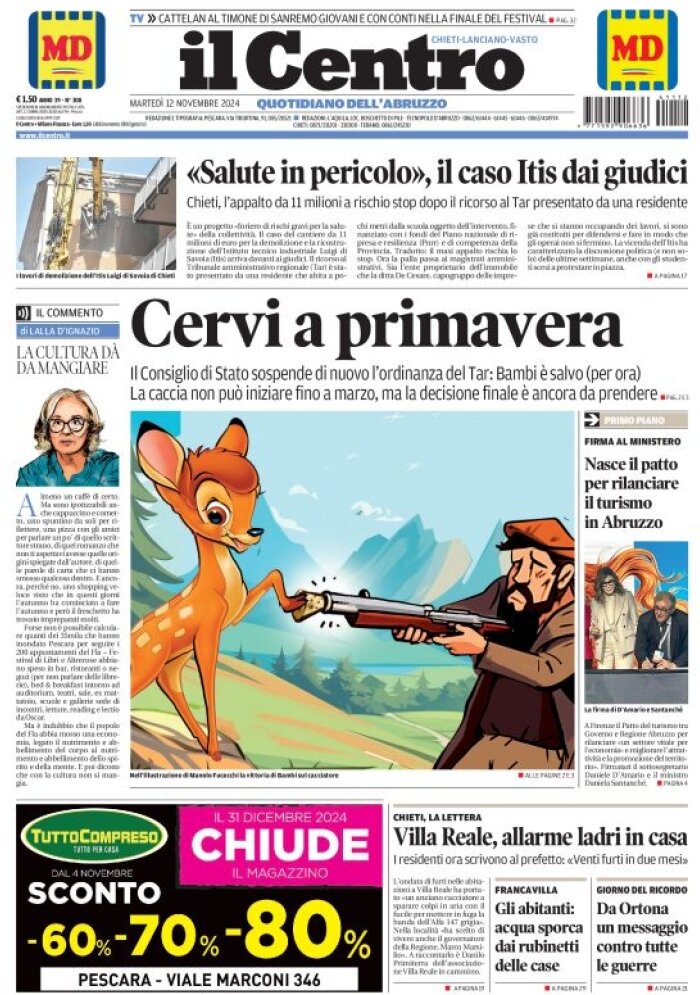 anteprima della prima pagina di il-centro-chieti del 12/11/2024