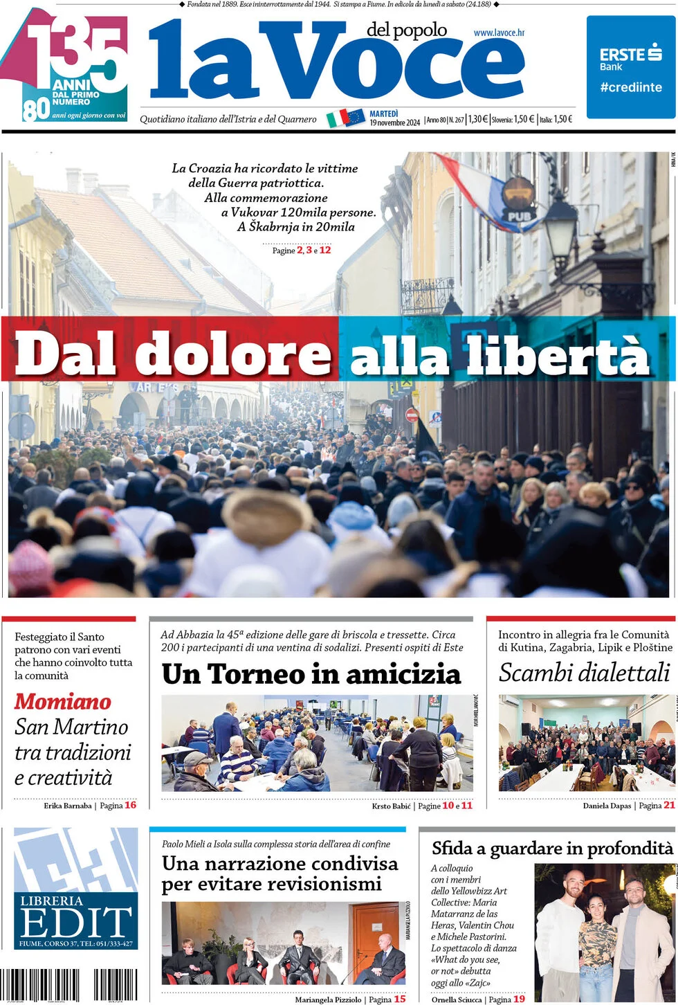 anteprima della prima pagina di la-voce-del-popolo del 19/11/2024
