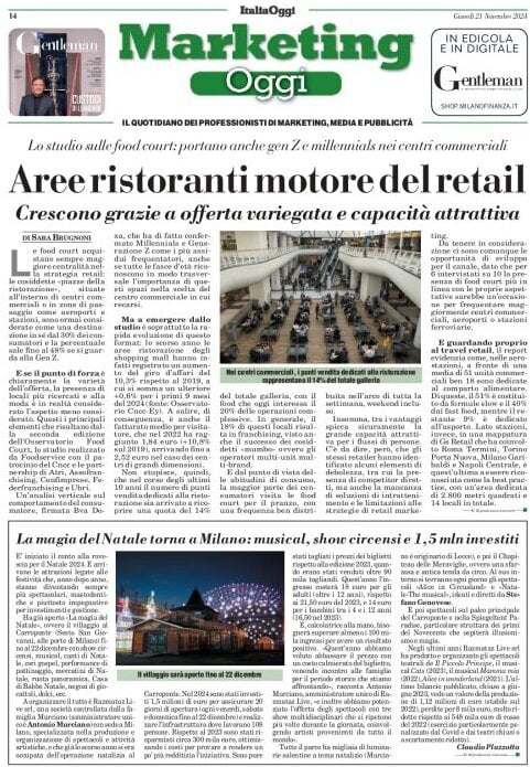 anteprima della prima pagina di marketing-oggi del 21/11/2024