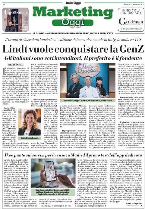 anteprima della prima pagina di marketing-oggi del 22/11/2024
