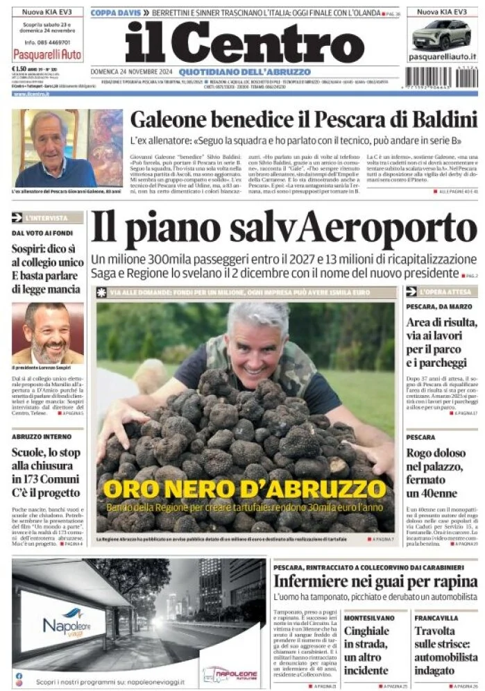 anteprima della prima pagina di il-centro-pescara del 24/11/2024