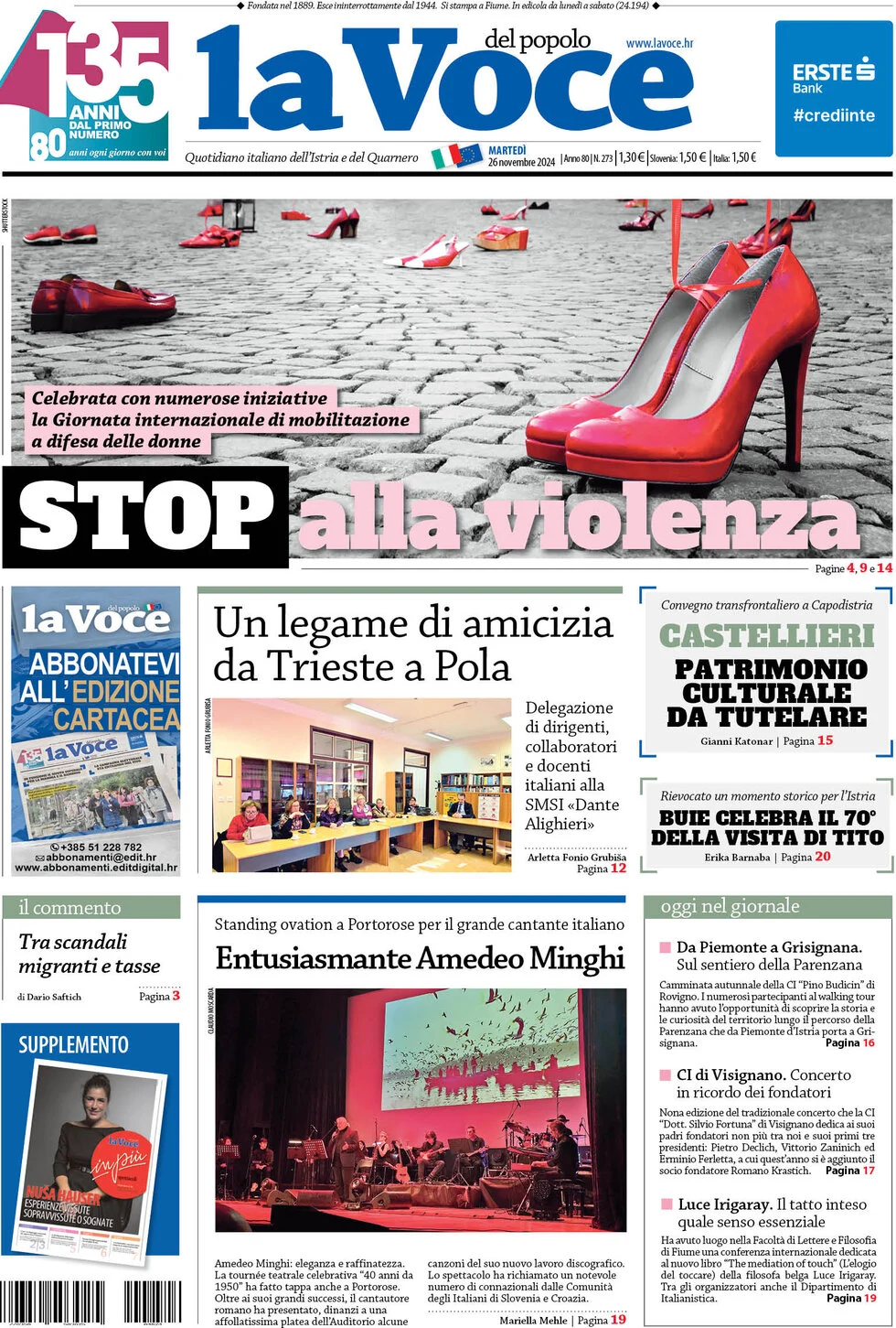 anteprima della prima pagina di la-voce-del-popolo del 26/11/2024