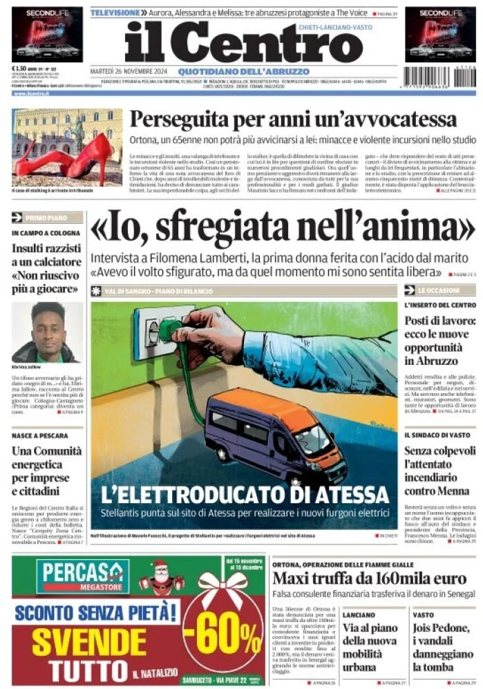 anteprima della prima pagina di il-centro-chieti del 26/11/2024