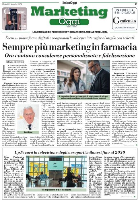 anteprima della prima pagina di marketing-oggi del 26/11/2024