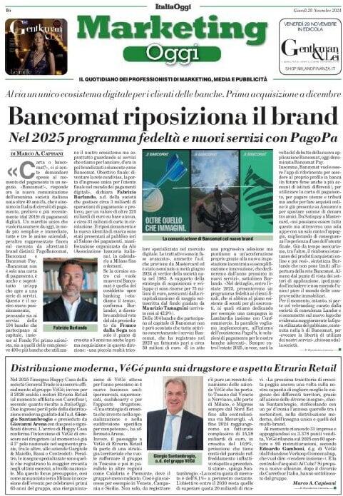 anteprima della prima pagina di marketing-oggi del 28/11/2024