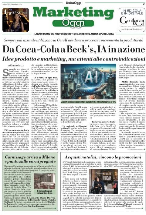 anteprima della prima pagina di marketing-oggi del 30/11/2024