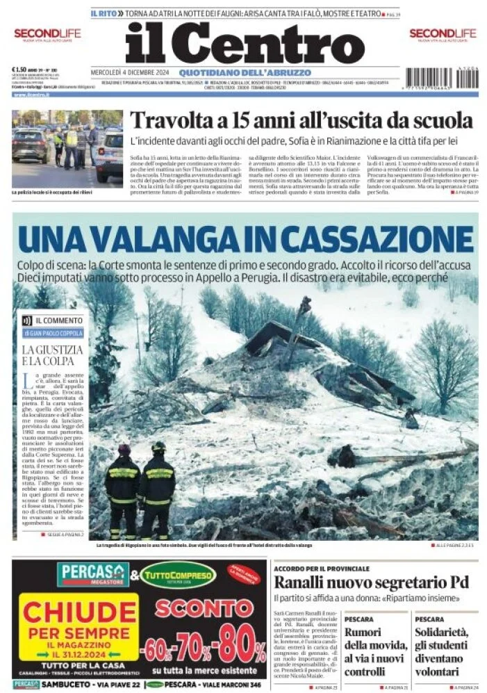 anteprima della prima pagina di il-centro-pescara del 04/12/2024