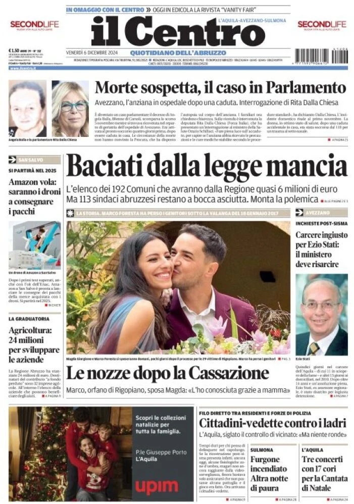 anteprima della prima pagina di il-centro-laquila del 06/12/2024