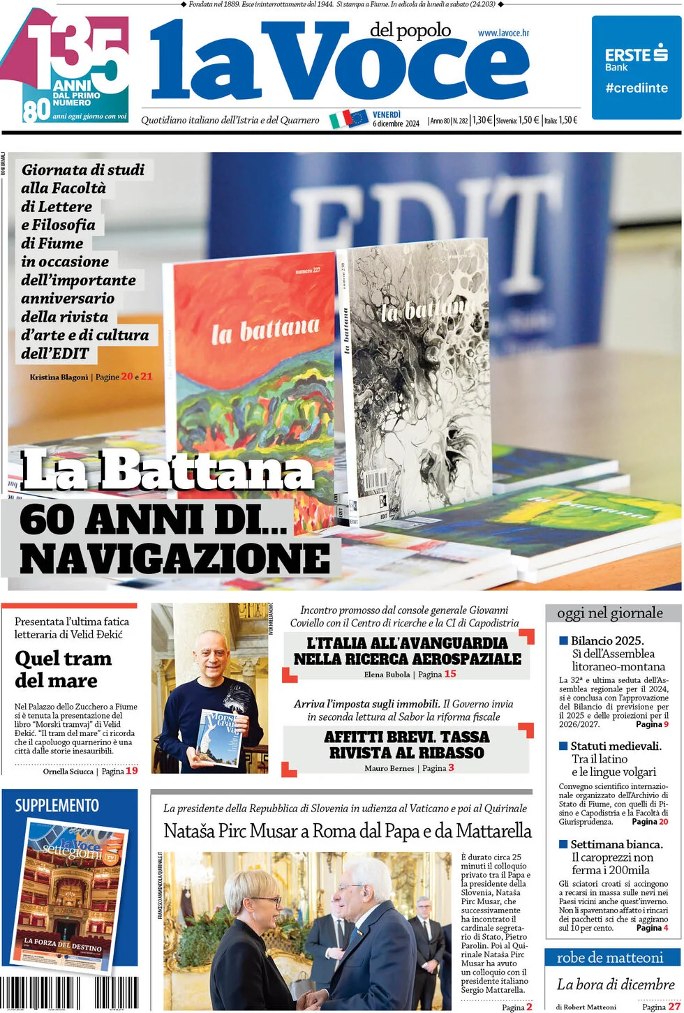 anteprima della prima pagina di la-voce-del-popolo del 06/12/2024