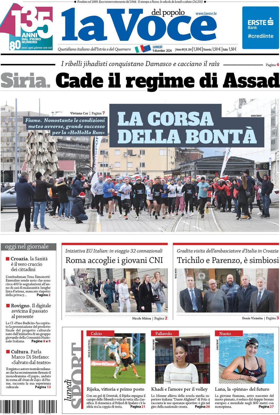 anteprima della prima pagina di la-voce-del-popolo del 09/12/2024