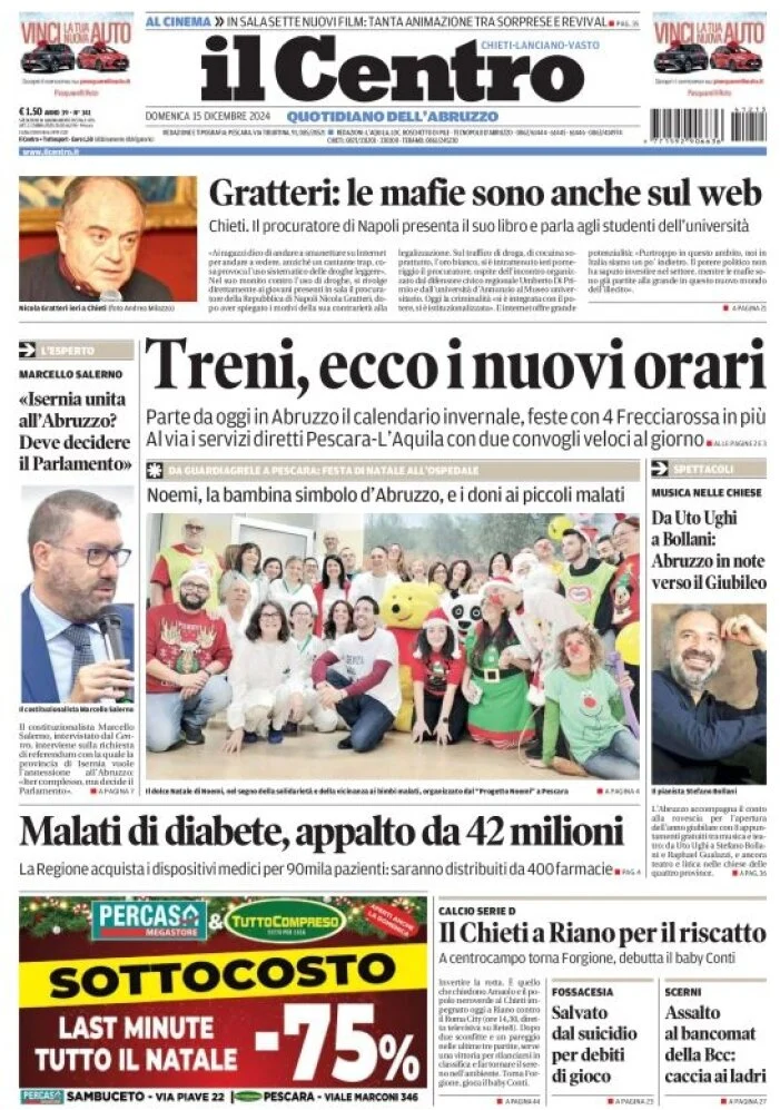 anteprima della prima pagina di il-centro-chieti del 15/12/2024