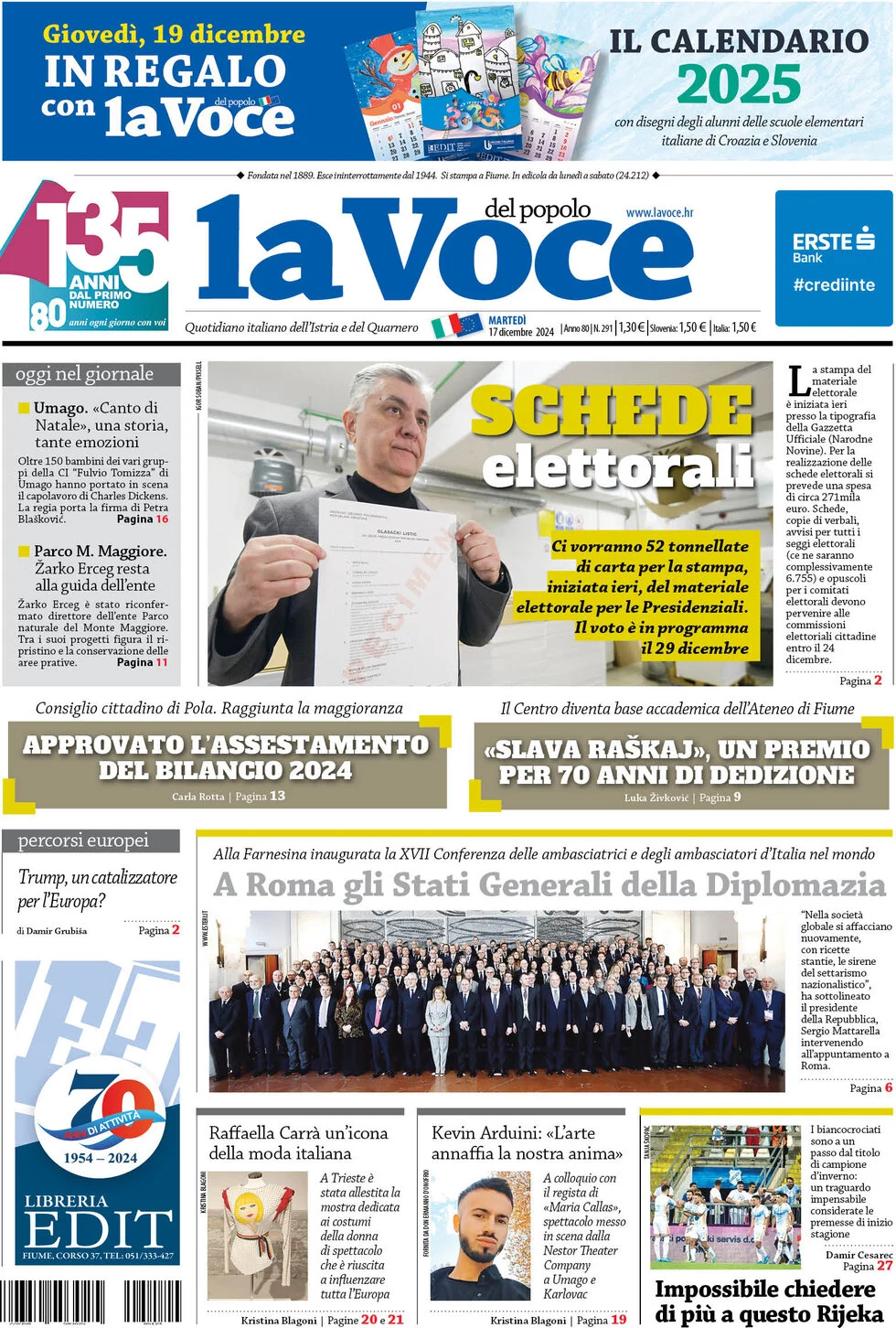 anteprima della prima pagina di la-voce-del-popolo del 17/12/2024