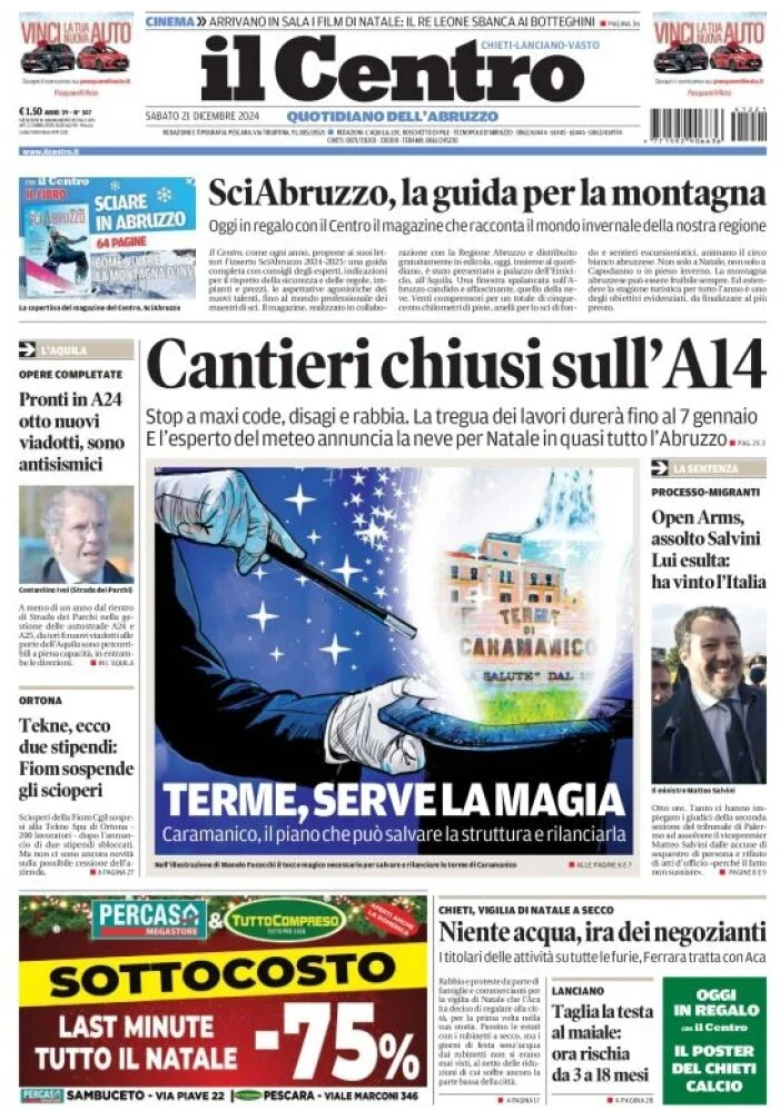 anteprima della prima pagina di il-centro-chieti del 21/12/2024