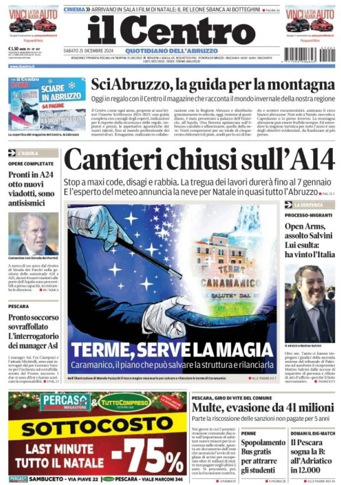anteprima della prima pagina di il-centro-pescara del 21/12/2024