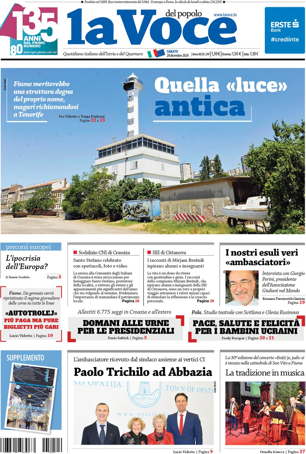 anteprima della prima pagina di la-voce-del-popolo del 28/12/2024