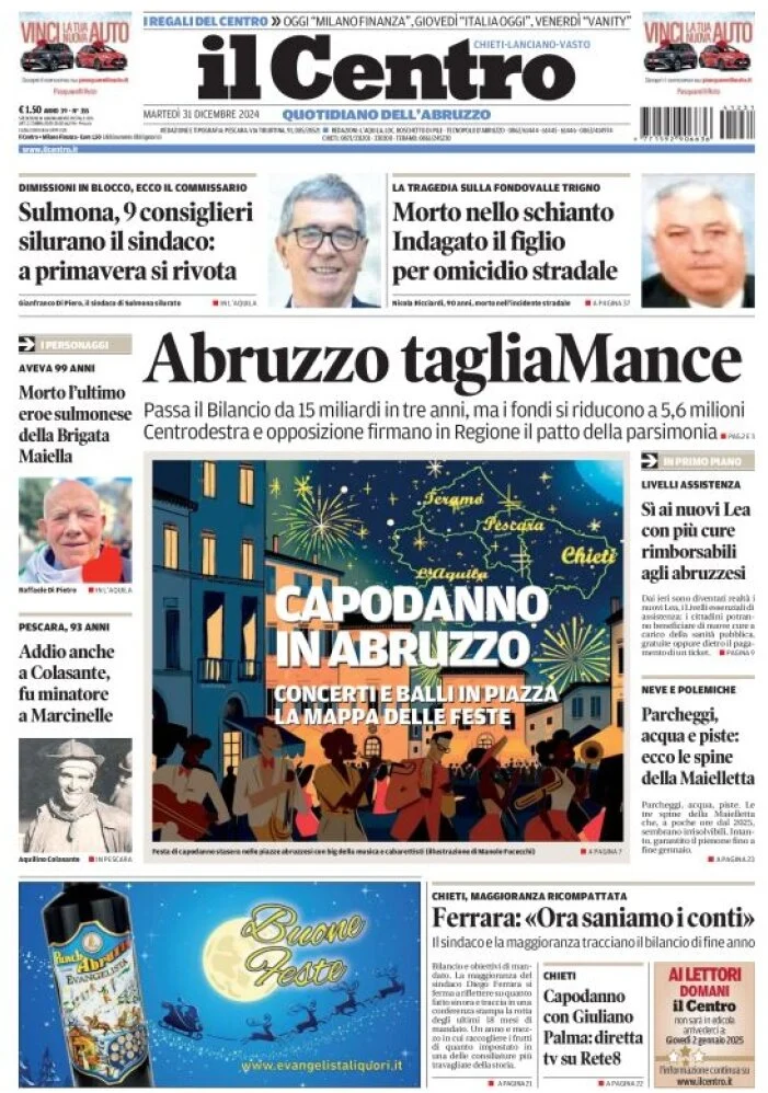 anteprima della prima pagina di il-centro-chieti del 31/12/2024