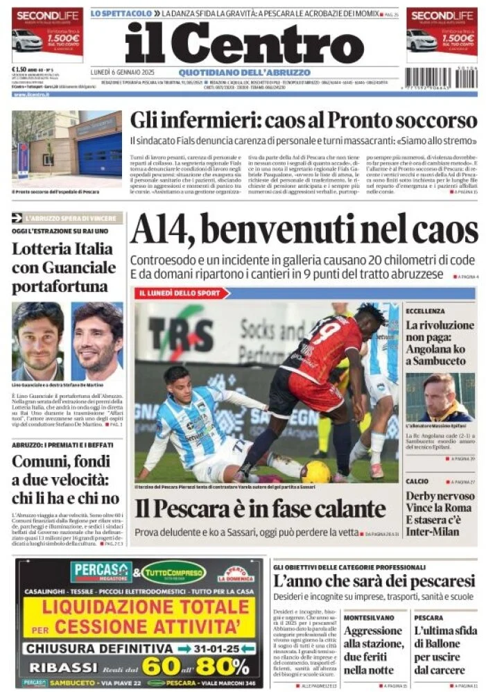 anteprima della prima pagina di il-centro-pescara del 06/01/2025