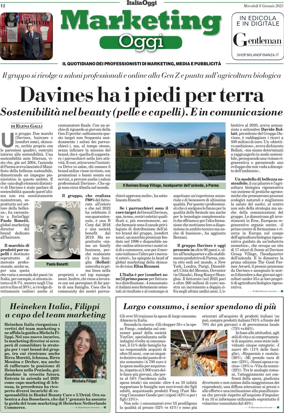 anteprima della prima pagina di marketing-oggi del 08/01/2025
