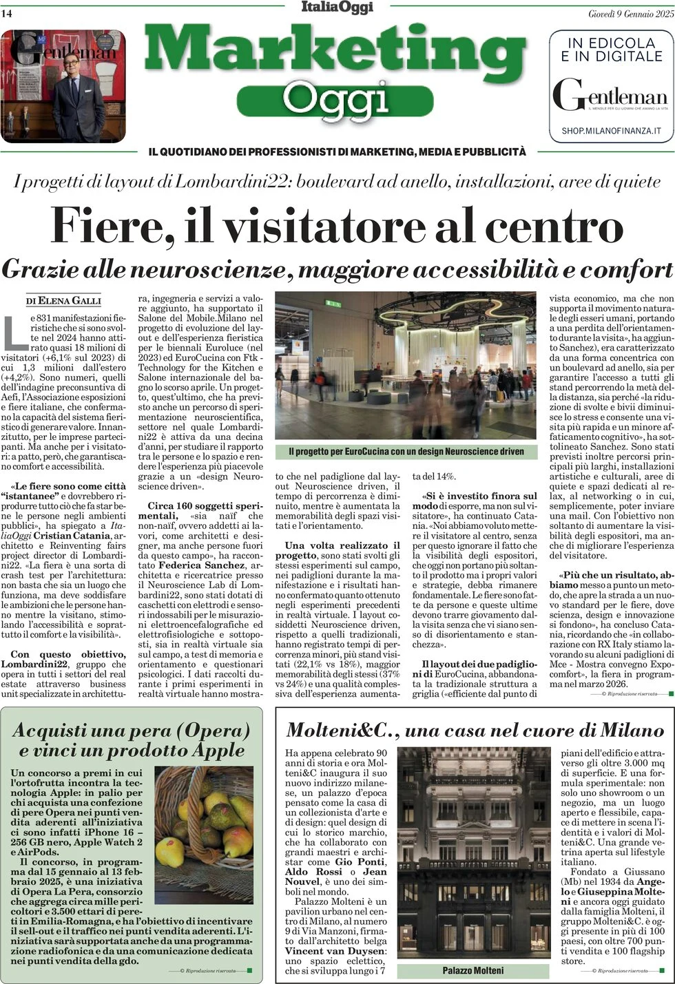 anteprima della prima pagina di marketing-oggi del 09/01/2025