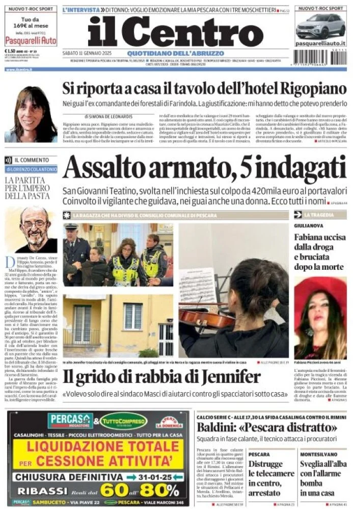 anteprima della prima pagina di il-centro-pescara del 11/01/2025