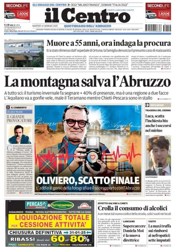 anteprima della prima pagina di il-centro-chieti del 14/01/2025
