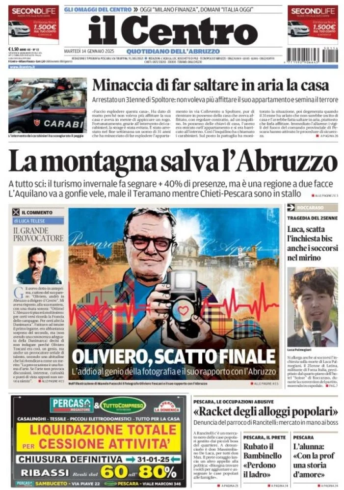 anteprima della prima pagina di il-centro-pescara del 14/01/2025