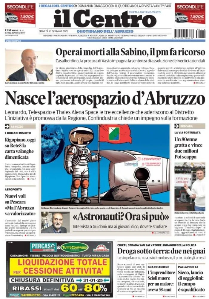 anteprima della prima pagina di il-centro-chieti del 16/01/2025
