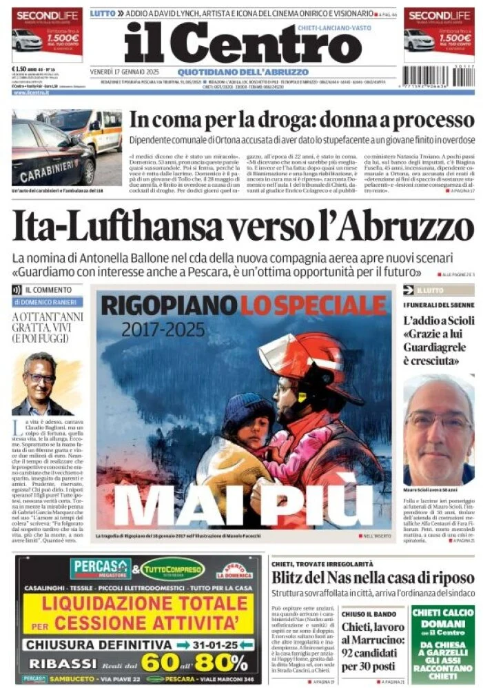 anteprima della prima pagina di il-centro-chieti del 17/01/2025