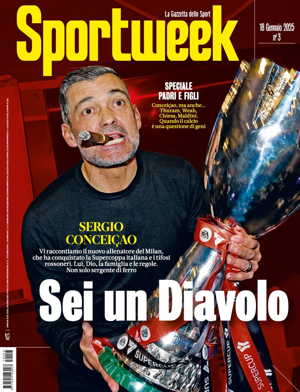 anteprima della prima pagina di sportweek-la-gazzetta-dello-sport del 18/01/2025