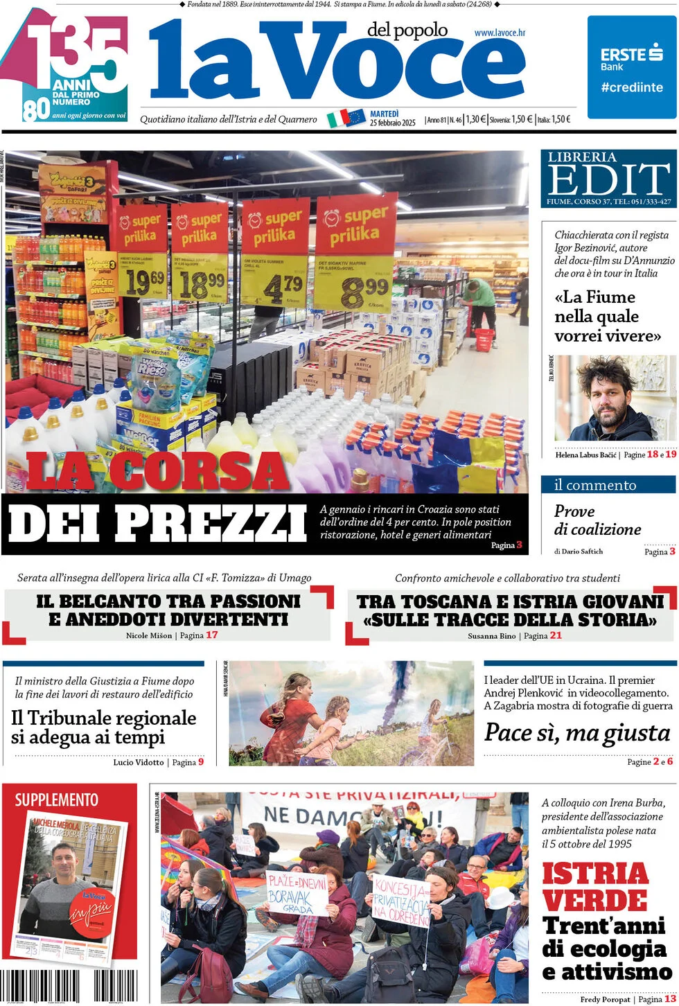 anteprima della prima pagina di la-voce-del-popolo del 25/02/2025