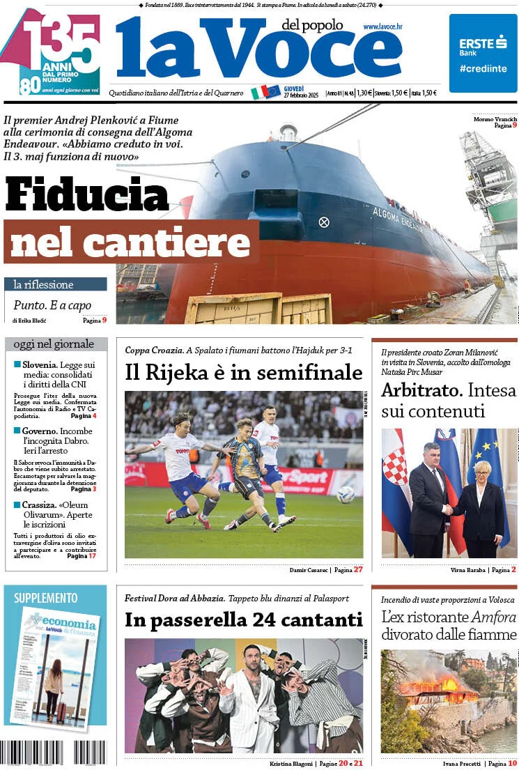 anteprima della prima pagina di la-voce-del-popolo del 27/02/2025