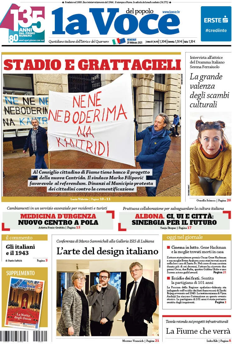 anteprima della prima pagina di la-voce-del-popolo del 28/02/2025