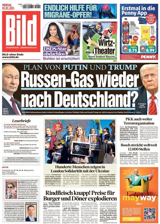 anteprima della prima pagina di Bild