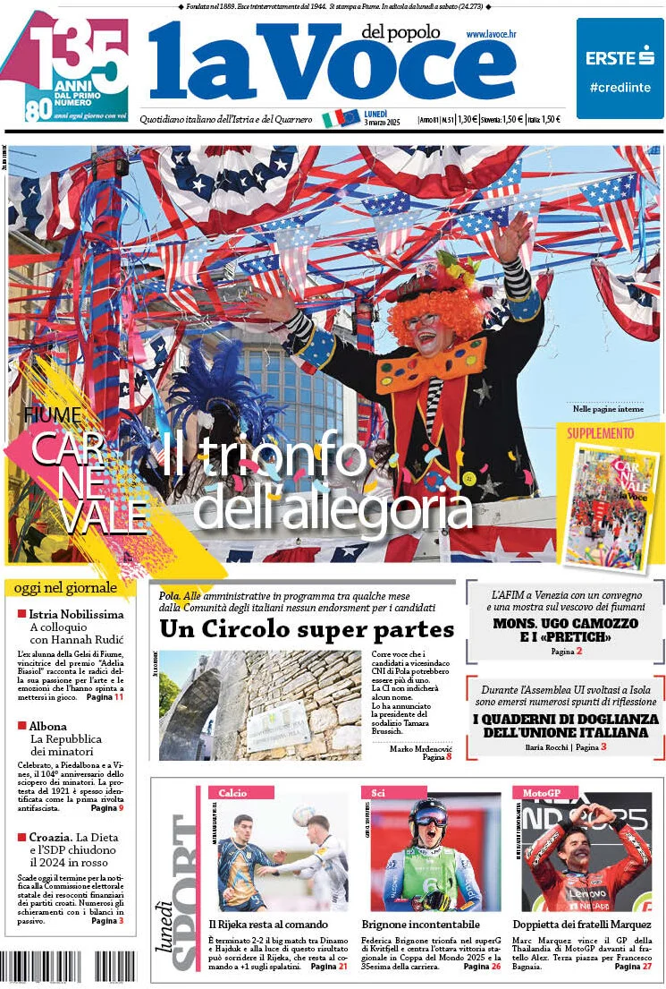 anteprima della prima pagina di La Voce del popolo