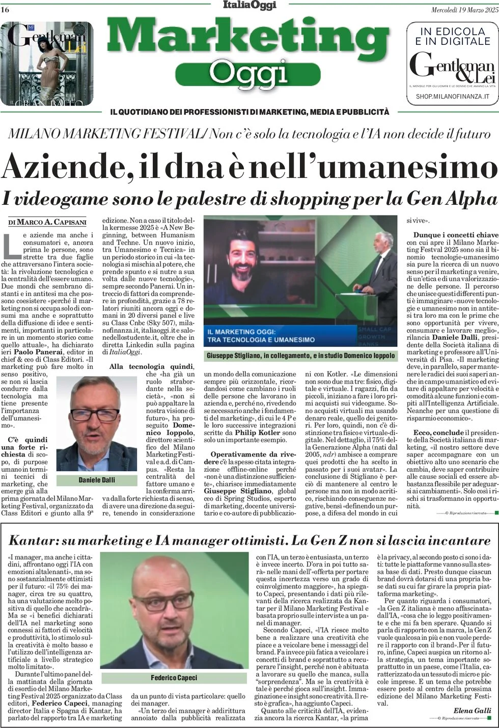anteprima della prima pagina di marketing-oggi del 19/03/2025