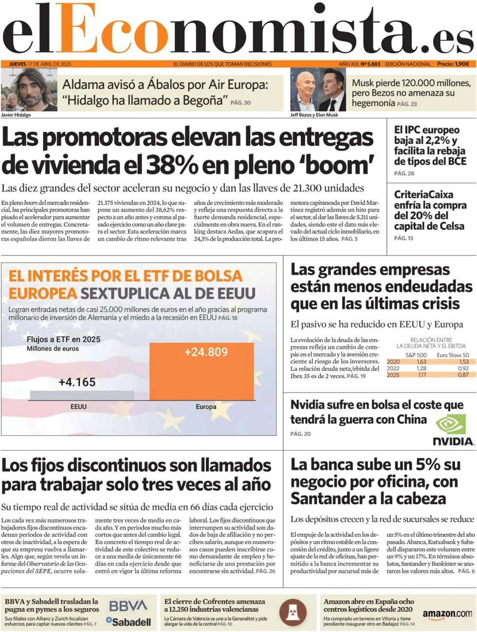 anteprima della prima pagina di el-economista del 17/04/2025