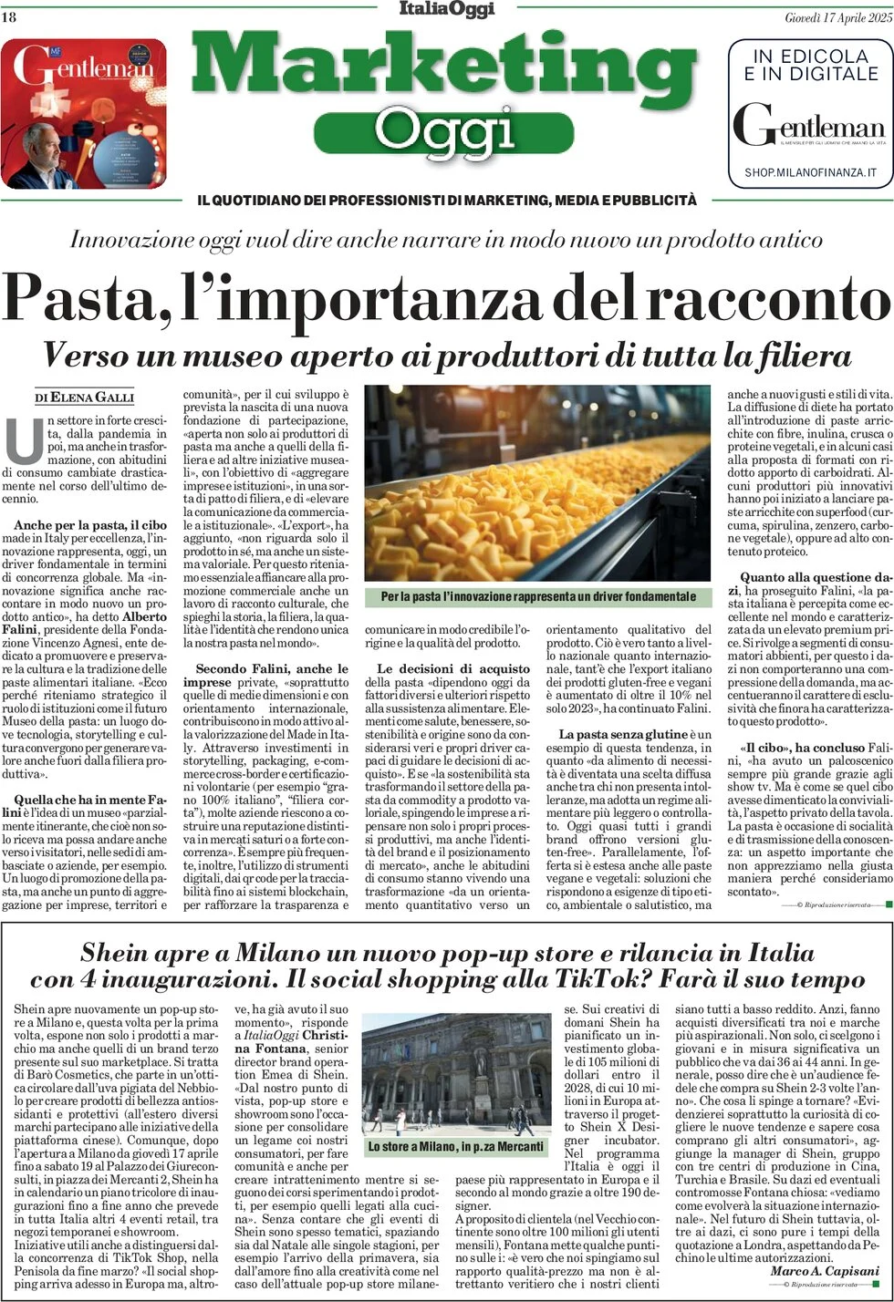 anteprima della prima pagina di marketing-oggi del 17/04/2025
