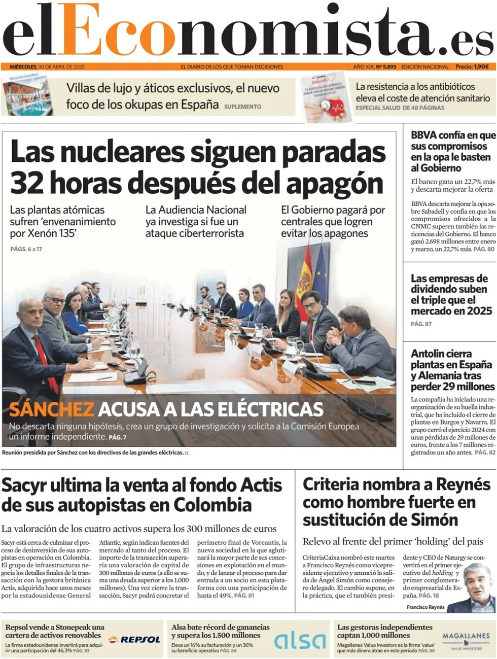 anteprima della prima pagina di el-economista del 30/04/2025