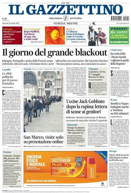 anteprima della prima pagina di Il Gazzettino