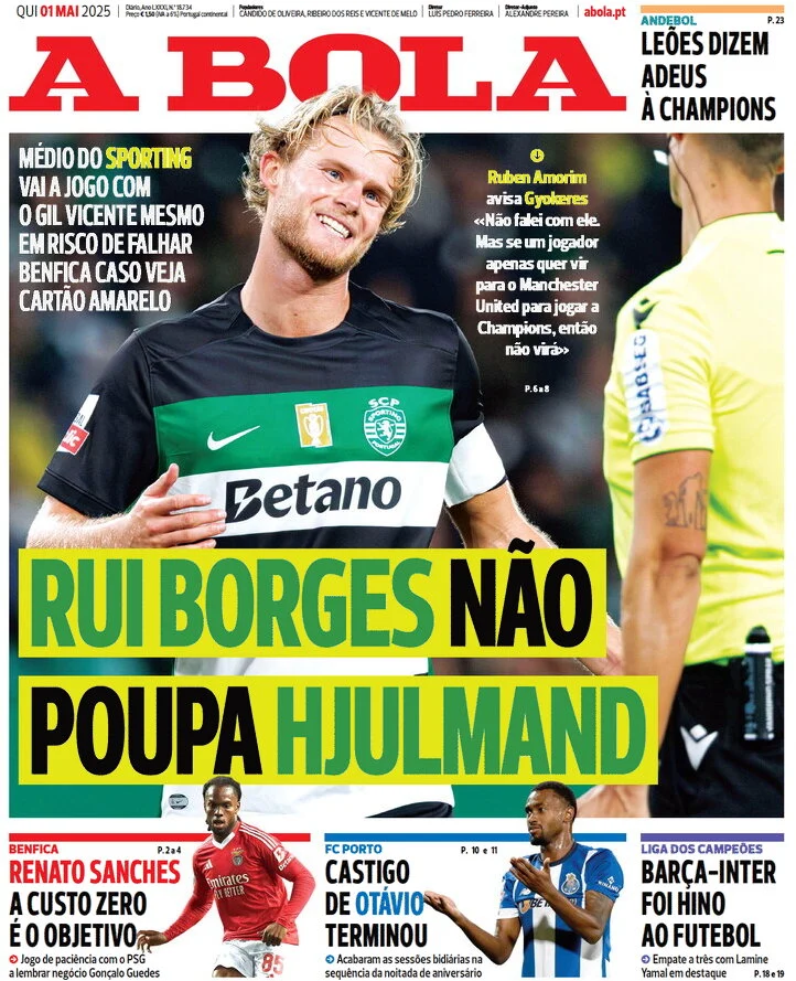 anteprima della prima pagina di A Bola