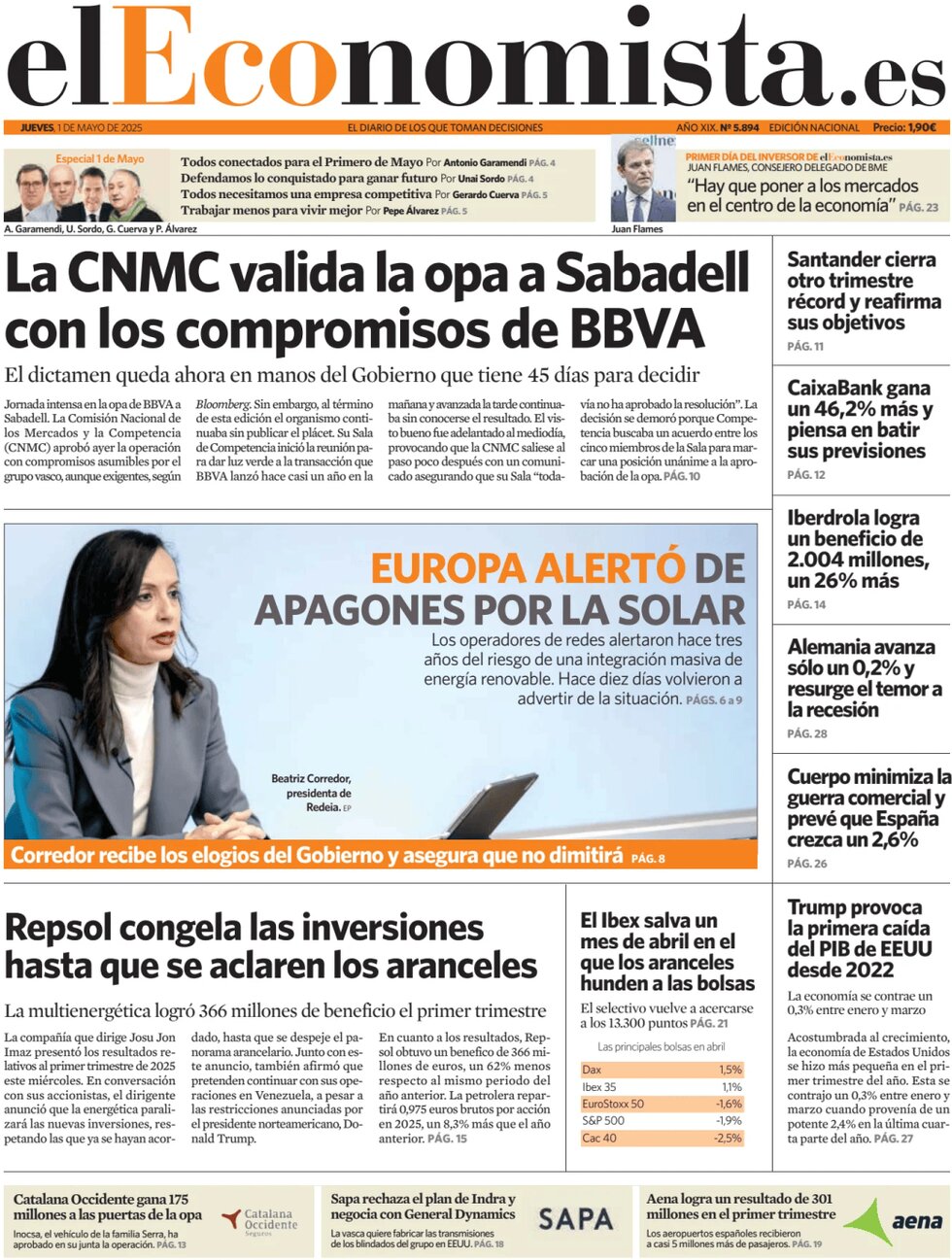 anteprima della prima pagina di El Economista