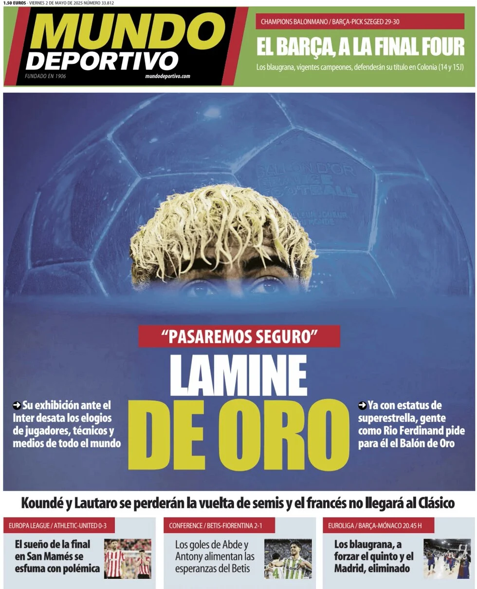 anteprima della prima pagina di Mundo Deportivo