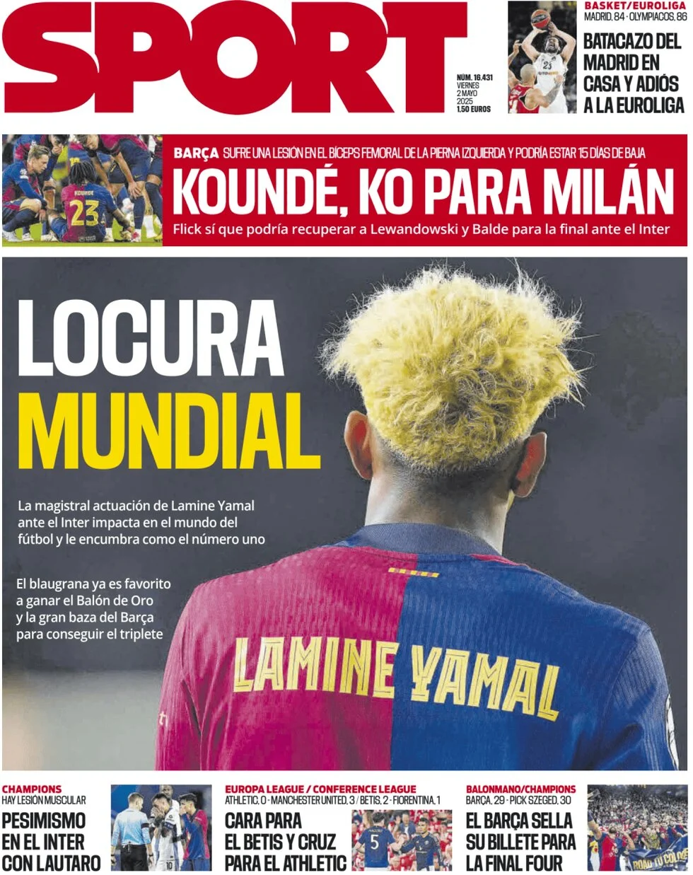 anteprima della prima pagina di SPORT (Barcelona)