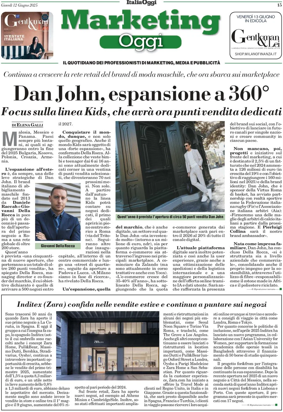 anteprima della prima pagina di marketing-oggi del 12/06/2025
