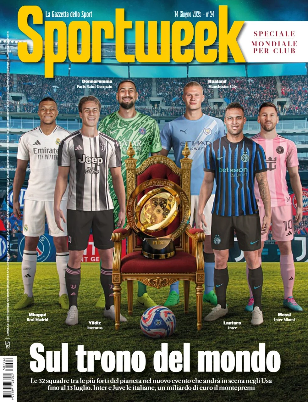 anteprima della prima pagina di sportweek-la-gazzetta-dello-sport del 14/06/2025