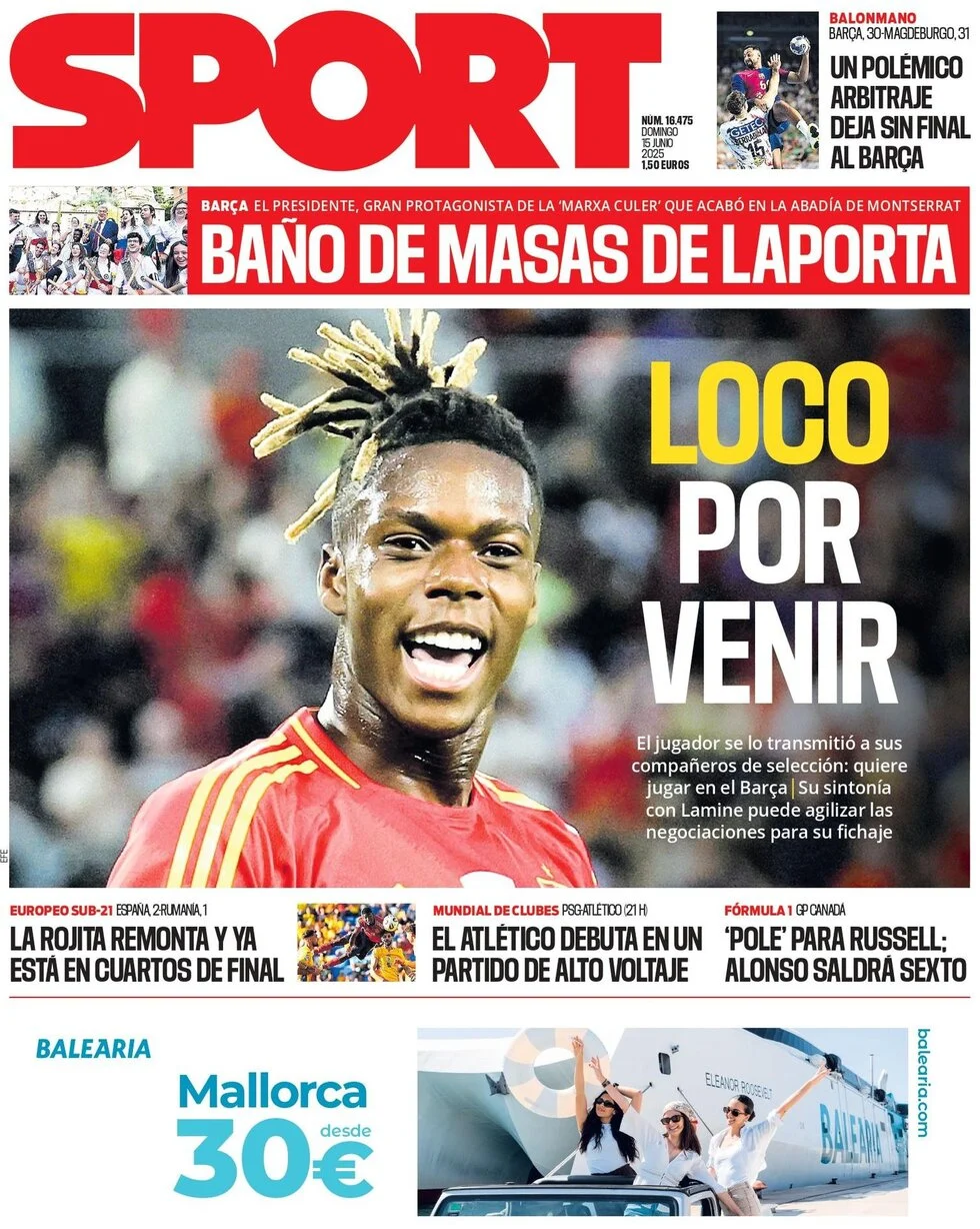 anteprima della prima pagina di SPORT (Barcelona)