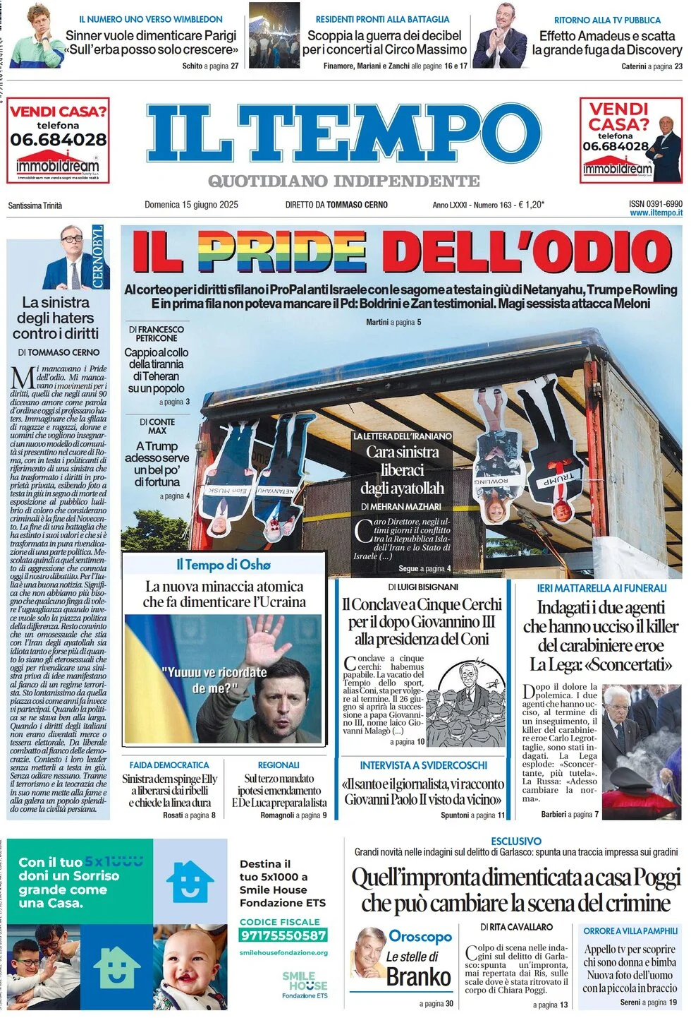 anteprima della prima pagina di Il Tempo