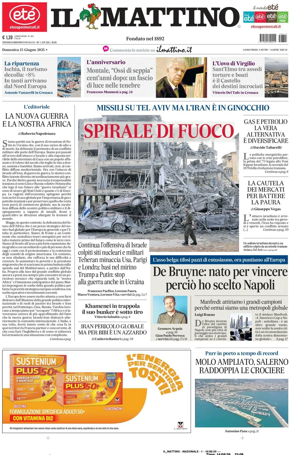 anteprima della prima pagina di Il Mattino