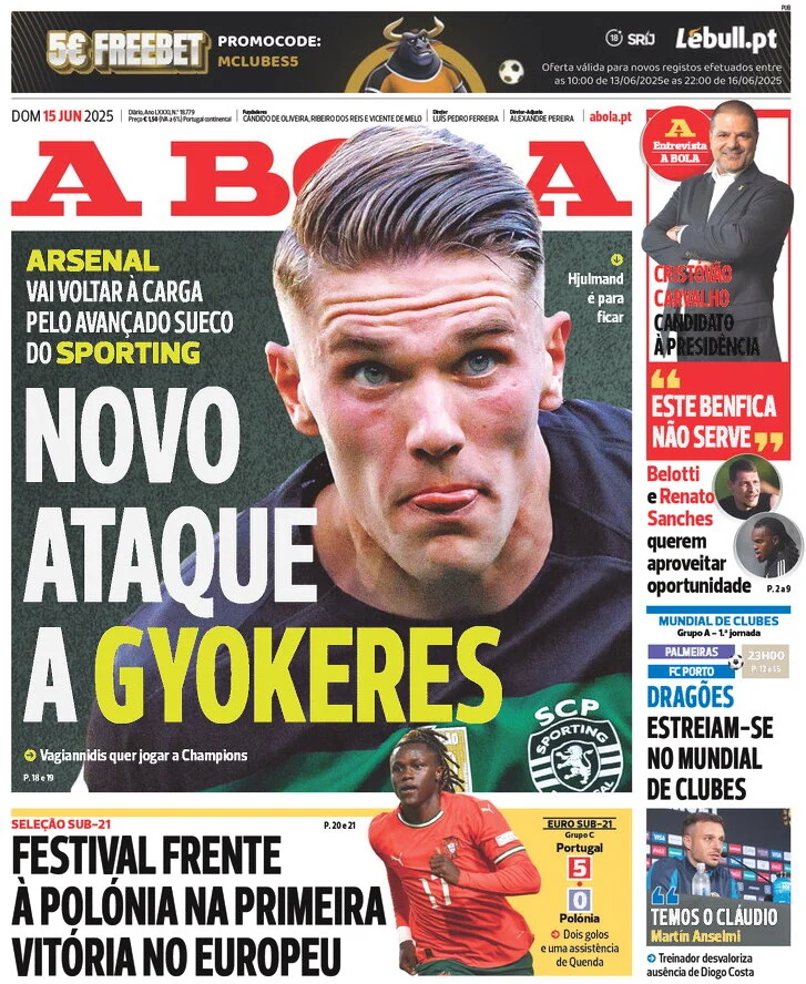 anteprima della prima pagina di A Bola