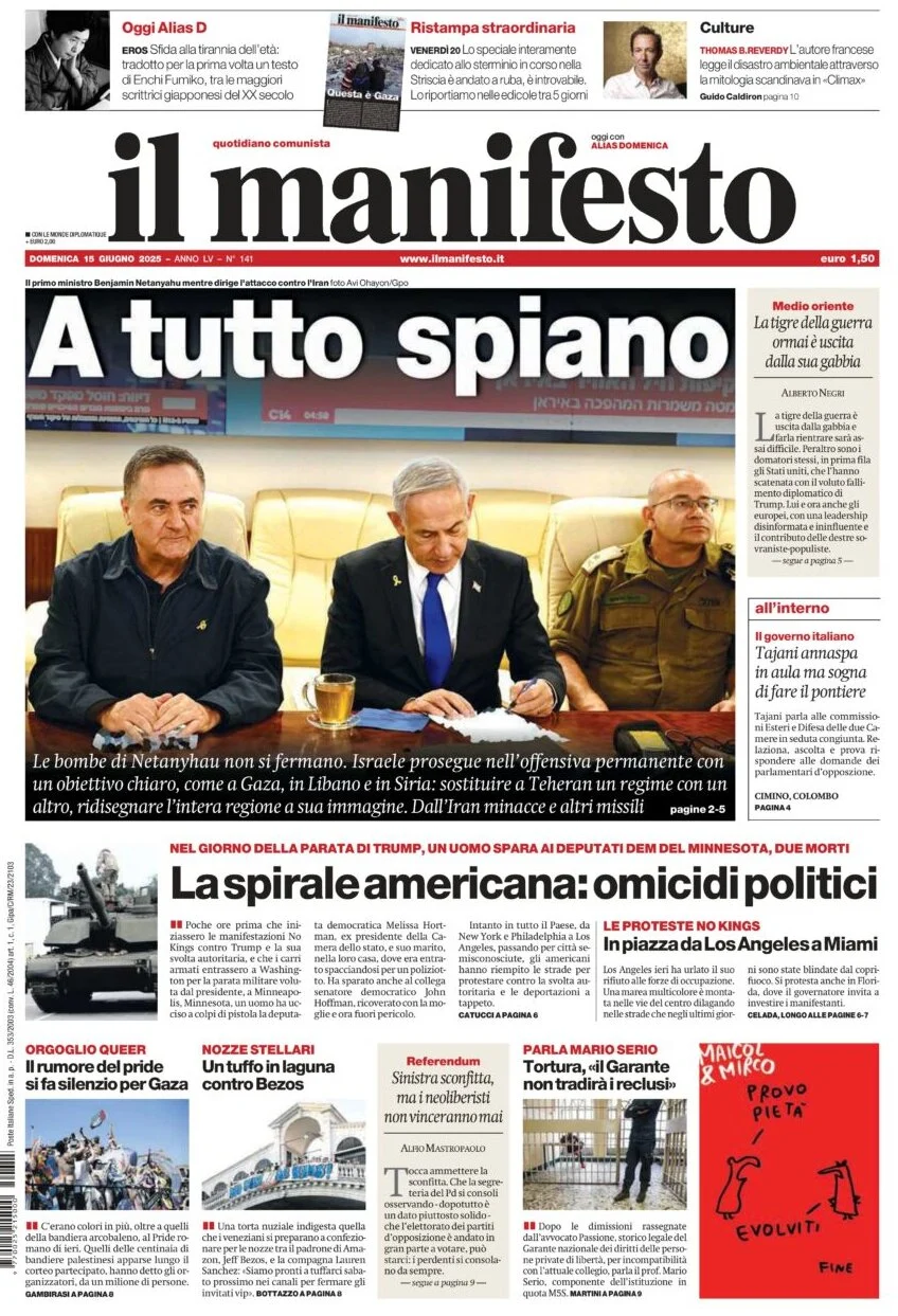 anteprima della prima pagina di Il Manifesto